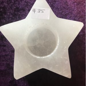 Selenite Star Tealight Candle Holder